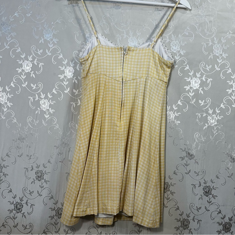 Trixxi Yellow Checkered Spaghetti Strap Dress - Picture 6 of 8